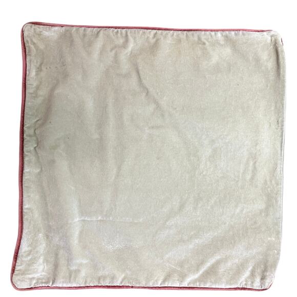 Pottery Barn Velvet Pillow Cover with Piping Distressed Boho 22x22 - Picture 3 of 4